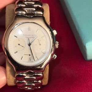 Tiffany & Co Tesoro chronograph stainless steel watch!